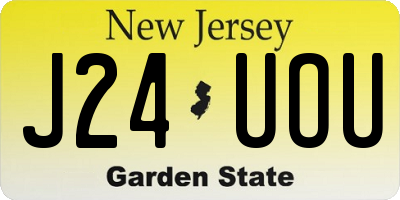 NJ license plate J24UOU