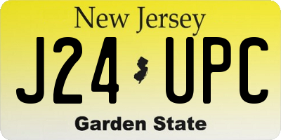 NJ license plate J24UPC
