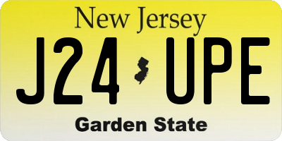 NJ license plate J24UPE