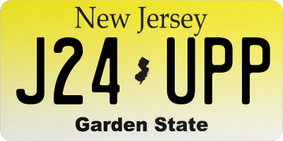 NJ license plate J24UPP
