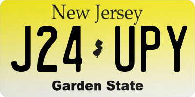 NJ license plate J24UPY