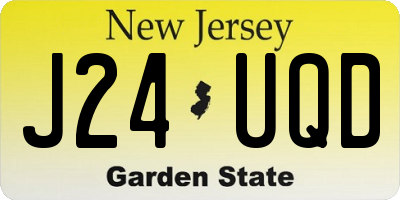 NJ license plate J24UQD