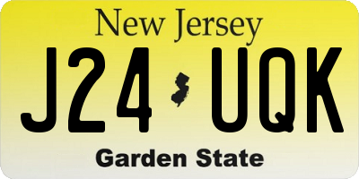 NJ license plate J24UQK