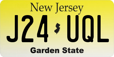 NJ license plate J24UQL