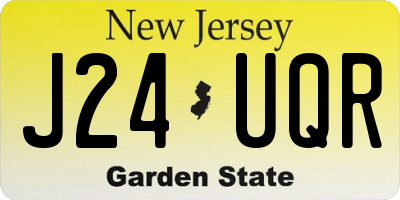 NJ license plate J24UQR