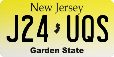NJ license plate J24UQS