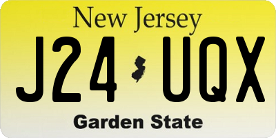 NJ license plate J24UQX
