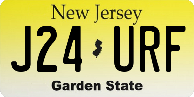 NJ license plate J24URF