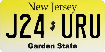 NJ license plate J24URU