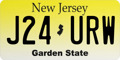 NJ license plate J24URW