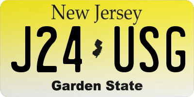 NJ license plate J24USG