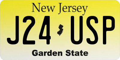 NJ license plate J24USP