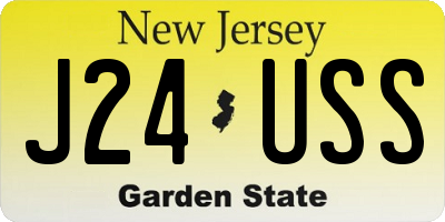 NJ license plate J24USS