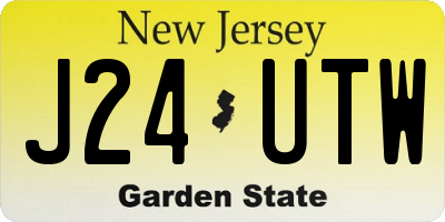 NJ license plate J24UTW
