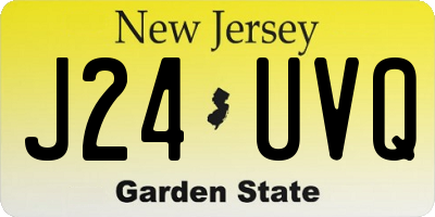 NJ license plate J24UVQ