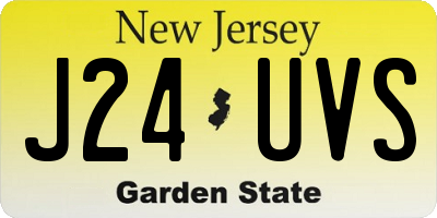 NJ license plate J24UVS