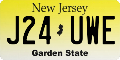 NJ license plate J24UWE