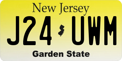 NJ license plate J24UWM