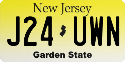 NJ license plate J24UWN