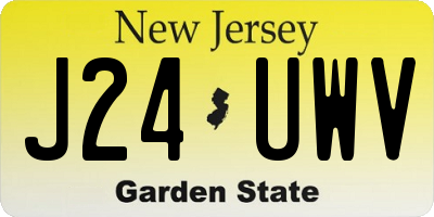 NJ license plate J24UWV