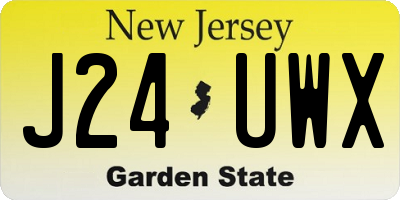 NJ license plate J24UWX