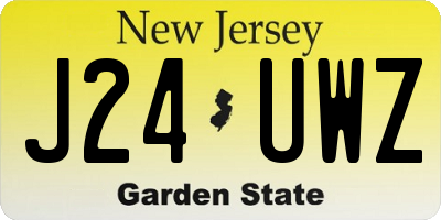 NJ license plate J24UWZ
