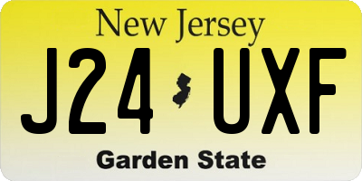 NJ license plate J24UXF