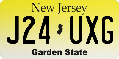 NJ license plate J24UXG