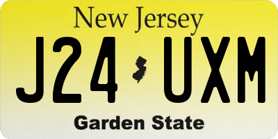 NJ license plate J24UXM
