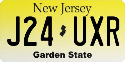 NJ license plate J24UXR