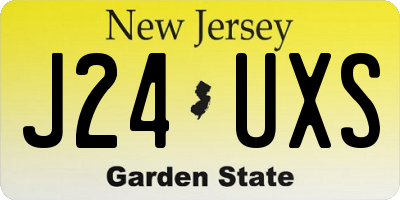 NJ license plate J24UXS
