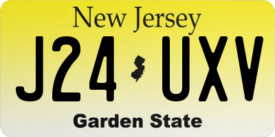 NJ license plate J24UXV