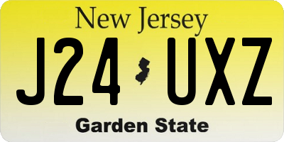 NJ license plate J24UXZ