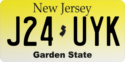 NJ license plate J24UYK