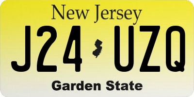NJ license plate J24UZQ