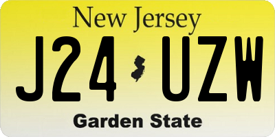NJ license plate J24UZW