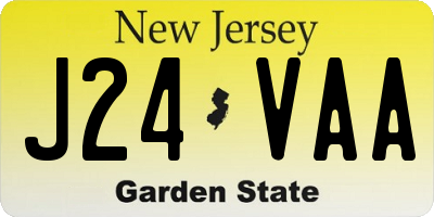 NJ license plate J24VAA