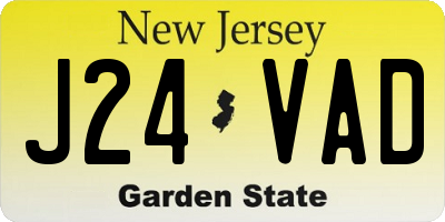 NJ license plate J24VAD