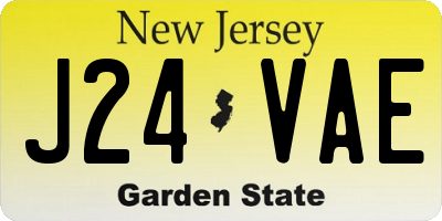 NJ license plate J24VAE