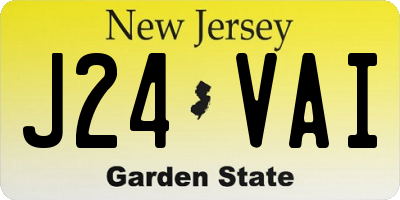 NJ license plate J24VAI