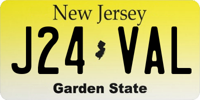 NJ license plate J24VAL