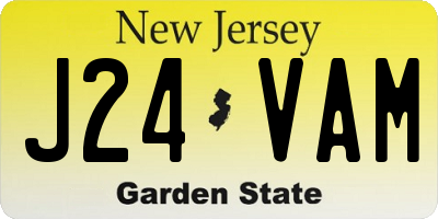 NJ license plate J24VAM