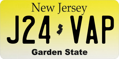 NJ license plate J24VAP