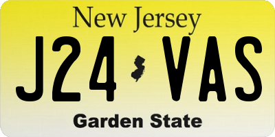 NJ license plate J24VAS
