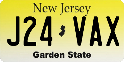 NJ license plate J24VAX
