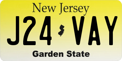 NJ license plate J24VAY