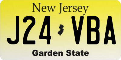 NJ license plate J24VBA