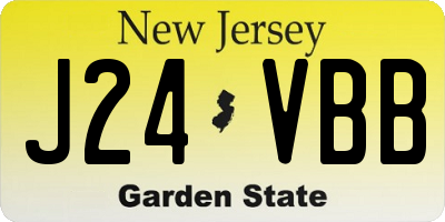 NJ license plate J24VBB