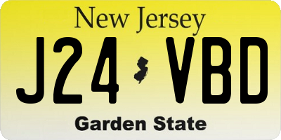 NJ license plate J24VBD
