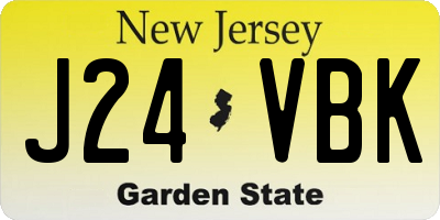 NJ license plate J24VBK